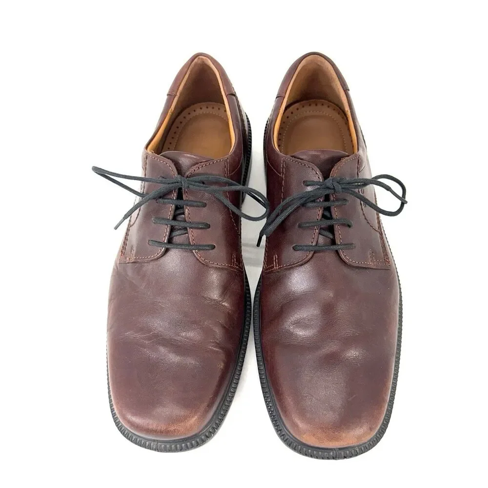 Men's Ecco Arlanda Plain Toe Oxfords Shoes 34764 Brown Size EU 45 US 11.5